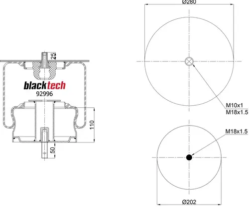  ОБОЛОЧКА ПНЕВМОАМОРТИЗАТОРА RML92996C BLACKTECH