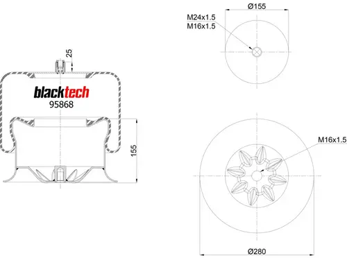 RML95868C1 Пневморессора MB Actros с/с (4757np01) BLACKTECH