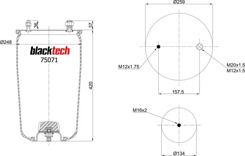 Пневмобаллон 4960NP02 (без стакана) RML75071 BLACKTECH