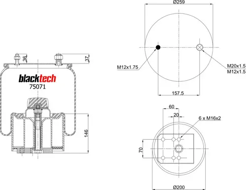 ПНЕВМОРЕССОРА 4960NP02 (ПЛАСТИК. СТАКАН) RML75071CP BLACKTECH