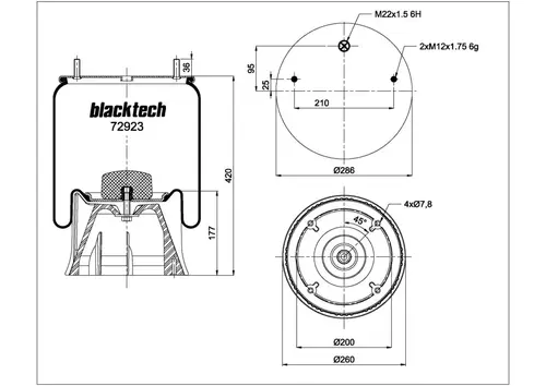 Air Spring RML72923CP BLACKTECH