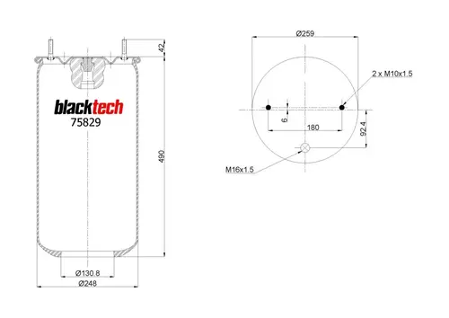 Пневмоподушка BLACKTECH RML75829