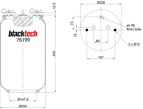 Пневморессора RML76199 BLACKTECH