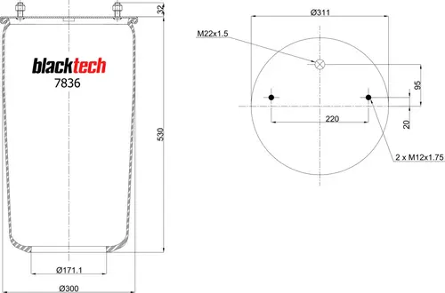 Пневмобаллон 725NP01 (без стакана) RML7836 BLACKTECH