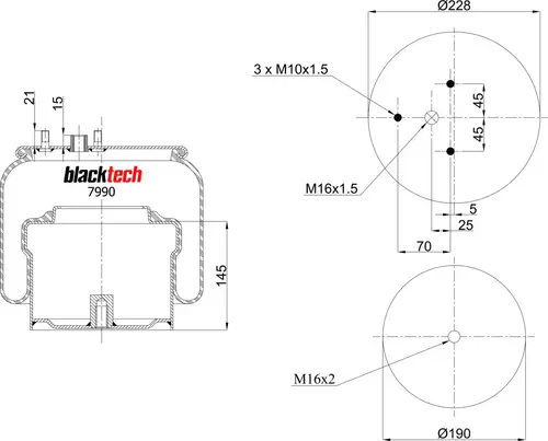 ПНЕВМОАМОРТИЗАТОР RML7990C2 BLACKTECH
