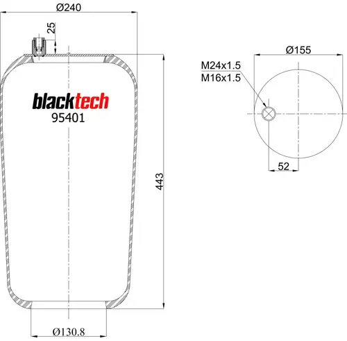 пневмоамортизатор RML954011 BLACKTECH