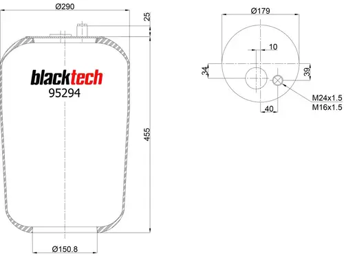 ПНЕВМОАМОРТИЗАТОР RML952941 BLACKTECH