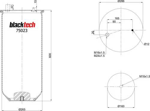 ПНЕВМОАМОРТИЗАТОР RML7502310 BLACKTECH