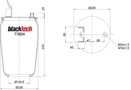 ПНЕВМОАМОРТИЗАТОР RML77804 BLACKTECH
