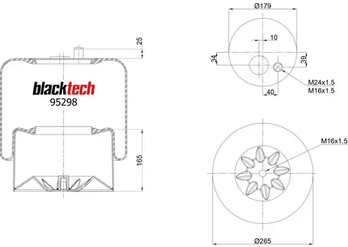 ПНЕВМОАМОРТИЗАТОР RML95298C1 BLACKTECH