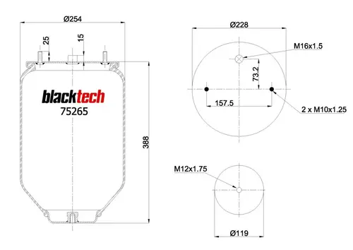 Пневмобаллон 4154NP05 (пластик. стакан) RML75265 BLACKTECH