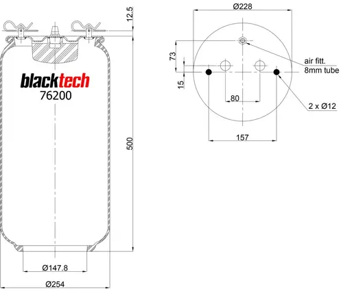 пневмоамортизатор RML76200 BLACKTECH