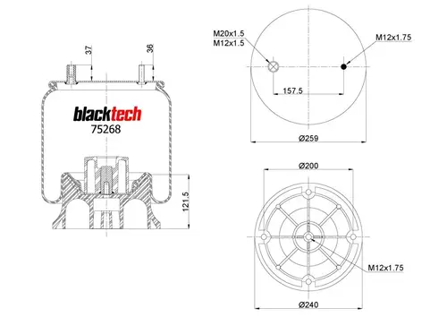 ПНЕВМОРЕССОРА 4157NP08 (ПЛАСТИК. СТАКАН) RML75268CP8 BLACKTECH