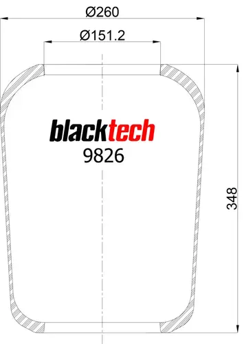 RL9826 (BLACKTECH) ПНЕВМОПОДУШКА БЕЗ СТАКАНА (СИЛЬФОН)