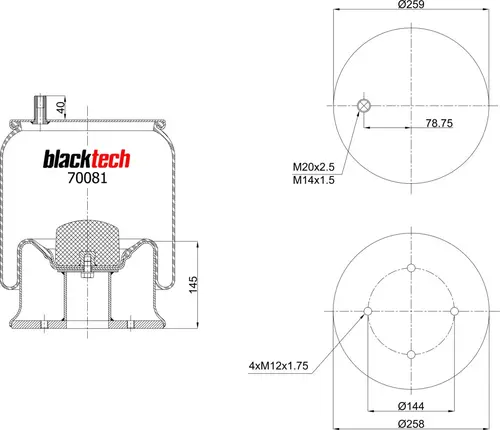RML70081C ПНЕВМОРЕССОРА HS 251087 (МЕТАЛЛ. СТАКАН) HENDRICKSON BLACKTECH