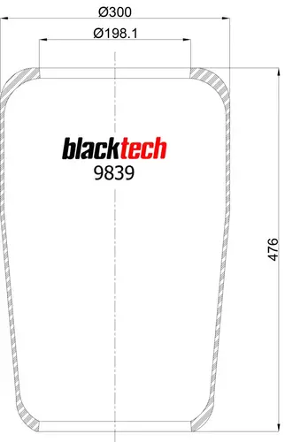 RL9839 (BLACKTECH) ПНЕВМОПОДУШКА БЕЗ СТАКАНА (СИЛЬФОН)