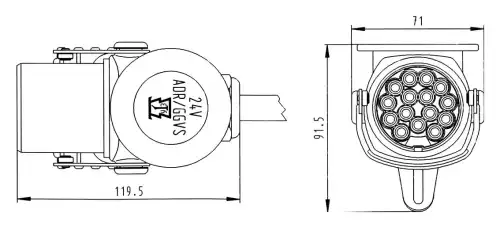 Штекер 15P/24V 241010 ERICH JAEGER