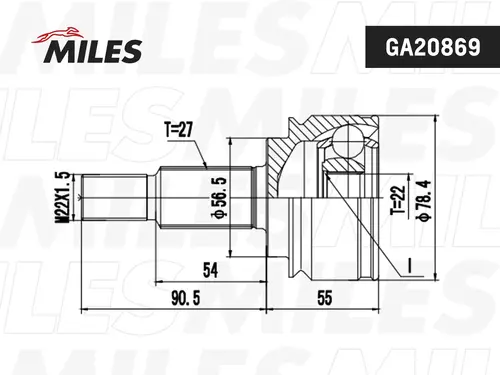 ШРУС наружный MILES GA20869