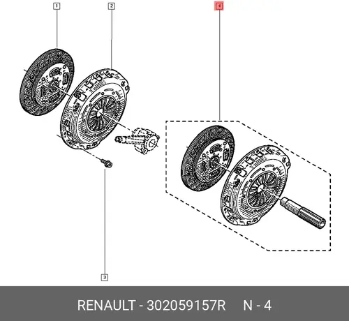 Диск сцепления RENAULT 302059157R