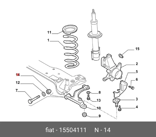 Рычаг подвески FIAT 15504111