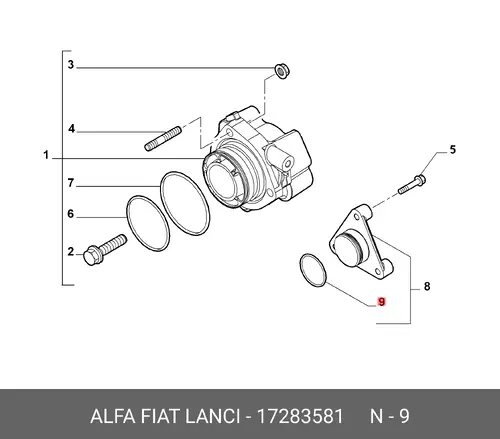Кольцо уплотнительное автомобильное FIAT 17283581