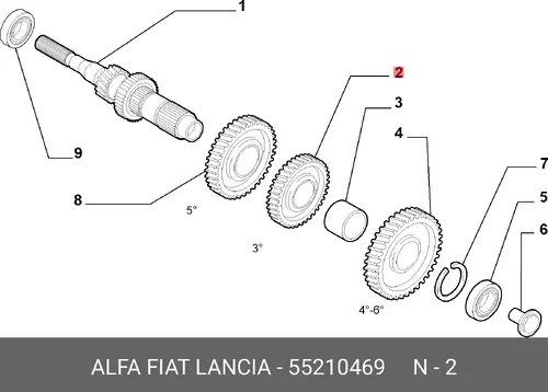ШЕСТЕРНЯ 3-Й ПЕРЕДАЧИ 55210469 FIAT