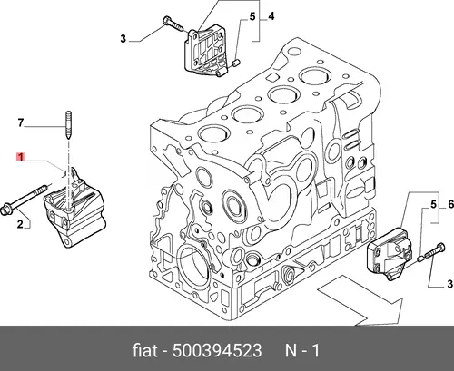  КРОНШТЕЙН КРЕПЛЕНИЯ ДВС 500394523 FIAT