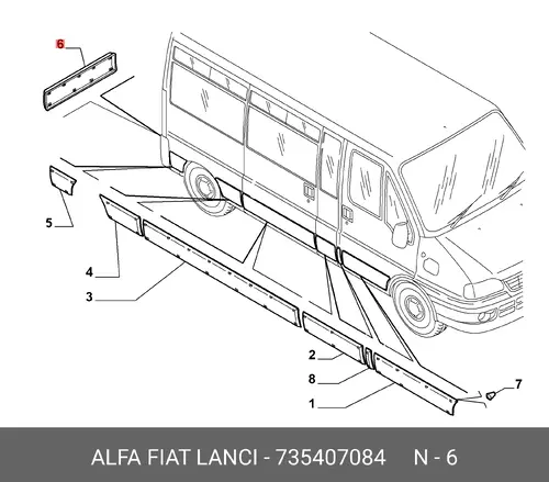 МОЛДИНГ ДВЕРИ 735407084 FIAT