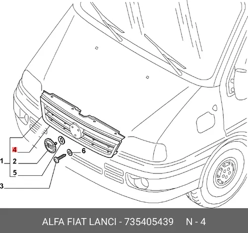 Решетка радиатора FIAT 735405439