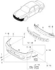 Усилитель бампера HYUNDAI / KIA 0K2NA50070A