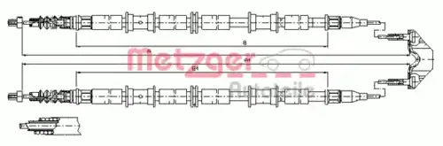 Трос ручного тормоза METZGER 11.5864