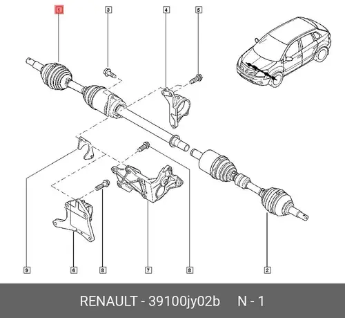 TRANS NEUVE AVD 39100JY02B RENAULT