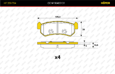 Тормозные колодки дисковые HOFER HF350704