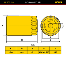 Фильтр масляный HOFER HF200520