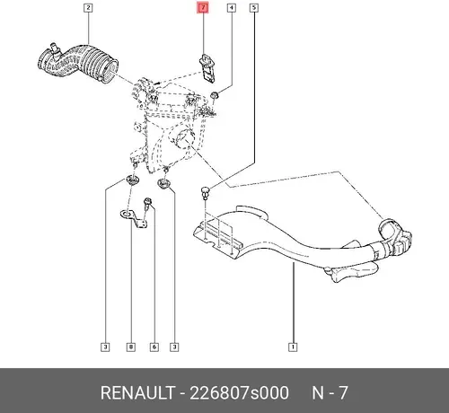 ДАТЧИК РАСХОДА ВОЗДУХА 226807S000 RENAULT
