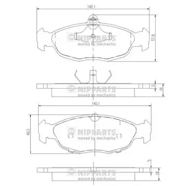 Тормозные колодки дисковые NIPPARTS J3600901
