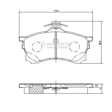 Тормозные колодки дисковые NIPPARTS J3605037