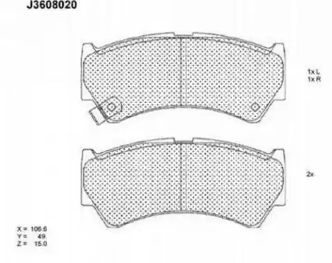 Тормозные колодки дисковые NIPPARTS J3608020