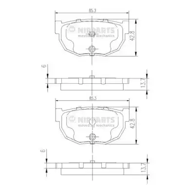 Тормозные колодки дисковые NIPPARTS J3611021