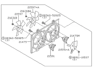 Вентилятор охлаждения B14815U002 NISSAN