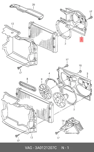 мотор вентилятора VW 3A0121207C VAG