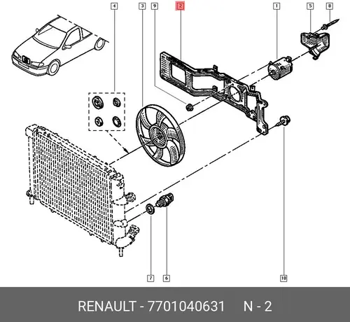мотор вентилятора Ren 7701040631 RENAULT
