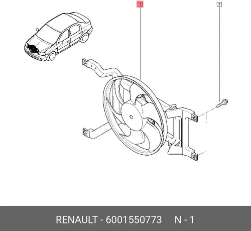 Рамка крепления вентилятора бк 6001550773 RENAULT