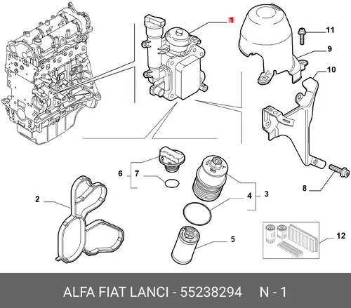 Масляный радиатор FIAT 55238294