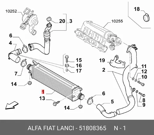 Интеркулер LANCIA 51808365