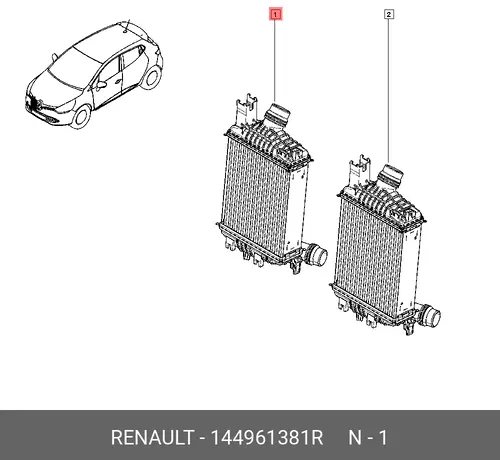 Интеркулер RENAULT 144961381R