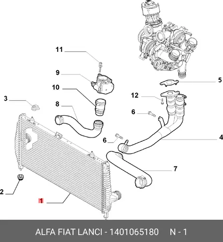 Интеркулер LANCIA 1401065180