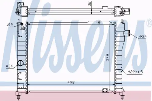 Radiator, engine cooling 63062A NISSENS