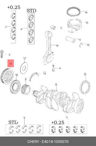  ШКИВ К/В E4G18-1005070 CHERY / EXEED