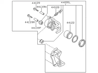 Суппорт тормозной NISSAN 44001-64G00
